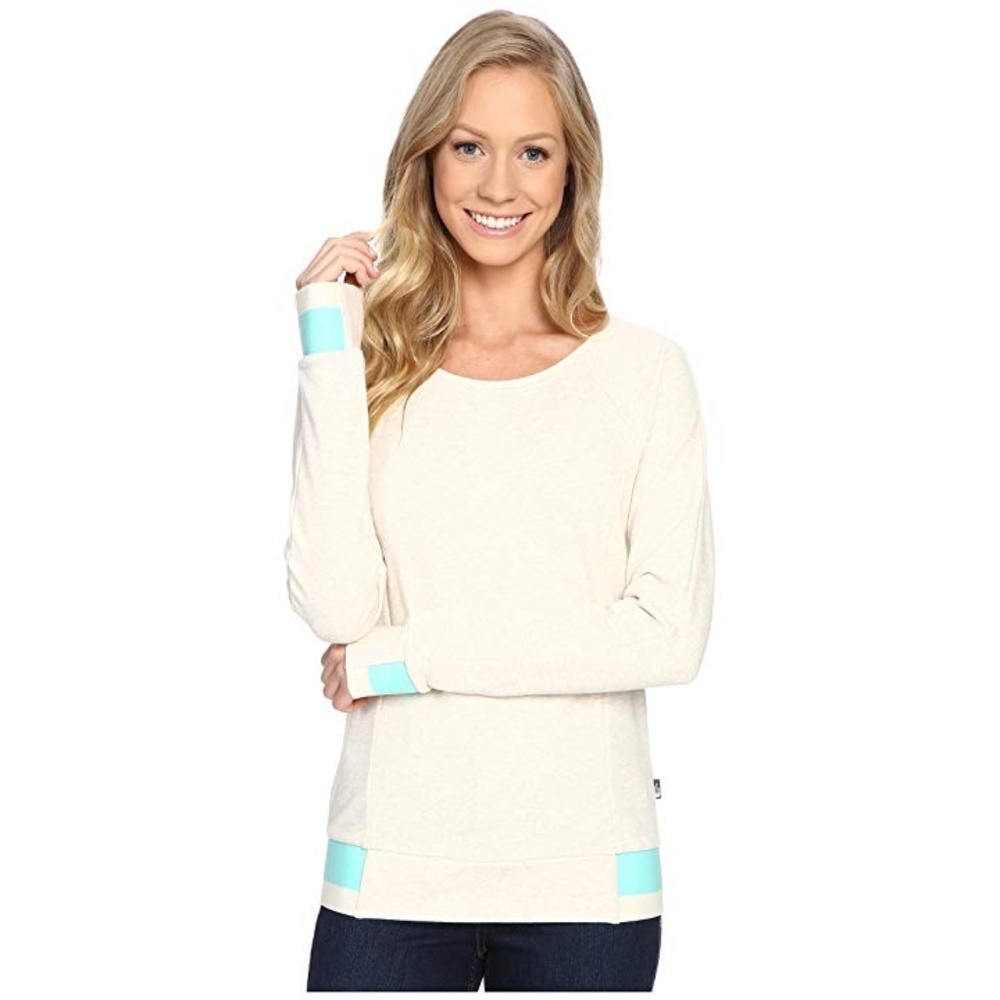 North Face Street Lounge Crew Cream & Aqua Size M